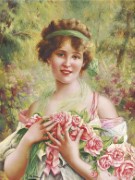 Émile Vernon_1872-1919_Jeune femme aux roses [crayon].jpg
